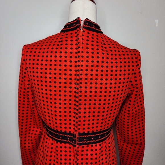 AMAZING Vintage Forum Originals Red/Black Polka Dot Empire Waist Dress - Picture 9 of 11